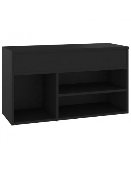 Panca Portascarpe Nera 80x30x45 cm in Truciolato
