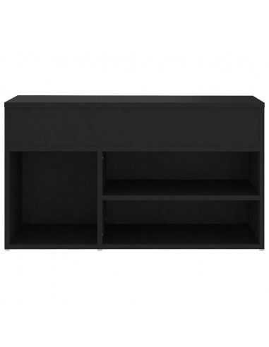 Panca Portascarpe Nera 80x30x45 cm in Truciolato