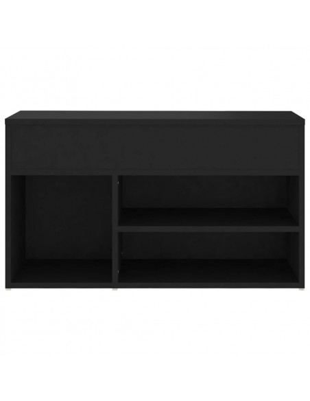 Panca Portascarpe Nera 80x30x45 cm in Truciolato