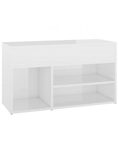 Panca Portascarpe Bianco Lucido 80x30x45 cm in Truciolato