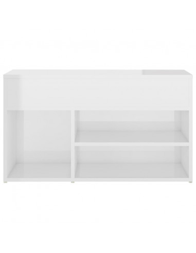Panca Portascarpe Bianco Lucido 80x30x45 cm in Truciolato