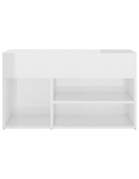 Panca Portascarpe Bianco Lucido 80x30x45 cm in Truciolato