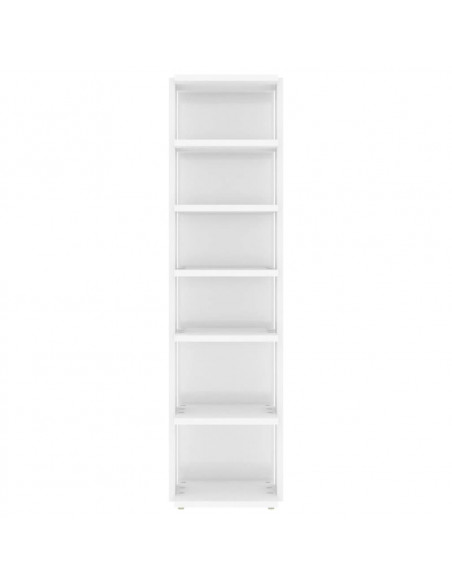 Scarpiera Bianco Lucido 27,5x27x102 cm in Legno Multistrato