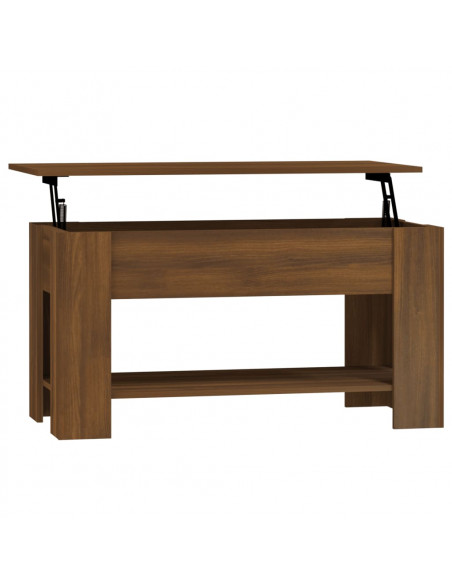 Tavolino Salotto Rovere Marrone 101x49x52 cm Legno Multistrato