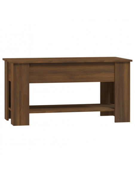 Tavolino Salotto Rovere Marrone 101x49x52 cm Legno Multistrato