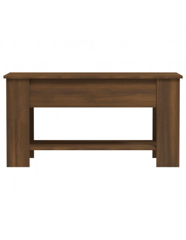 Tavolino Salotto Rovere Marrone 101x49x52 cm Legno Multistrato