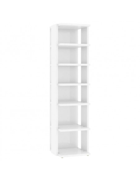 Scarpiere 2 pz Bianco Lucido 27,5x27x102 cm
