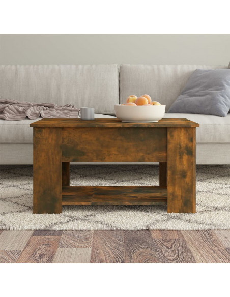 Tavolino da Salotto Rovere Fumo 79x49x41cm in Legno Multistrato