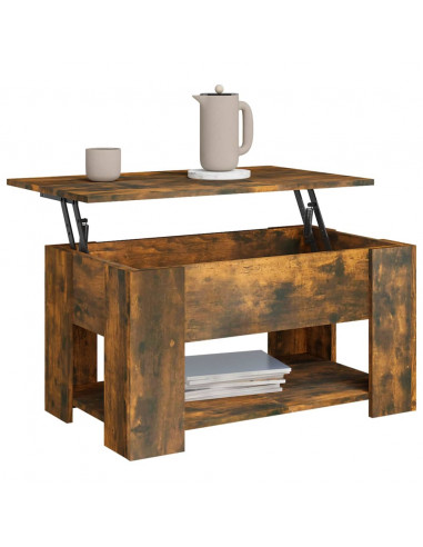 Tavolino da Salotto Rovere Fumo 79x49x41cm in Legno Multistrato