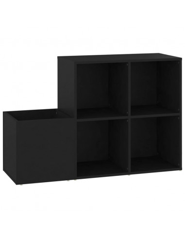 Scarpiera da Ingresso Nera 105x35,5x70cm in Legno Multistrato