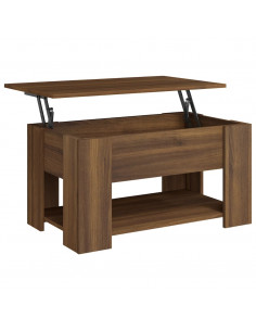 Tavolino da Salotto Rovere Marrone 79x49x41cm Legno Multistrato 2