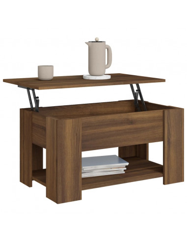 Tavolino da Salotto Rovere Marrone 79x49x41cm Legno Multistrato