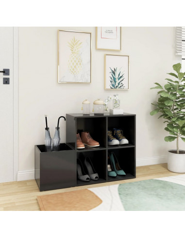 Scarpiera da Ingresso Grigia 105x35,5x70cm in Legno Multistrato