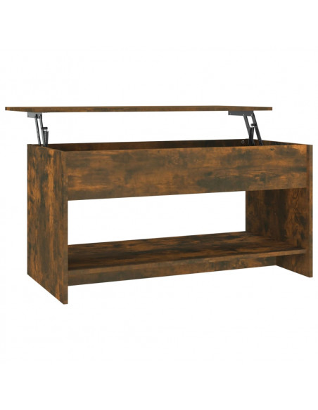 Tavolino da Salotto Rovere Fumo 102x50x52,5cm Legno Multistrato