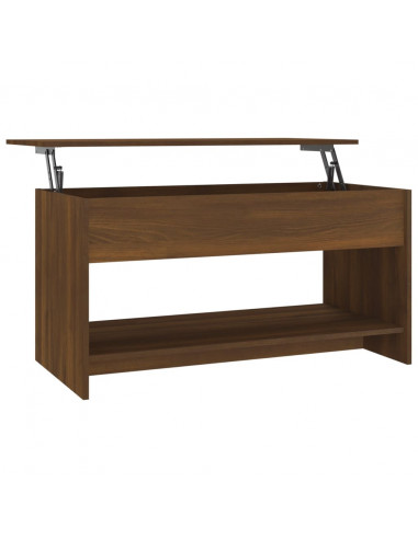 Tavolino Salotto Rovere Marrone 102x50x52,5cm Legno Multistrato