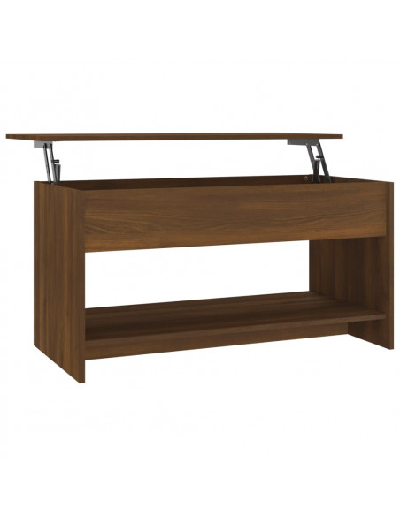 Tavolino Salotto Rovere Marrone 102x50x52,5cm Legno Multistrato