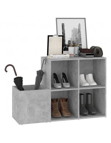 Scarpiera Ingresso Grigio Cemento 105x35,5x70 Legno Multistrato