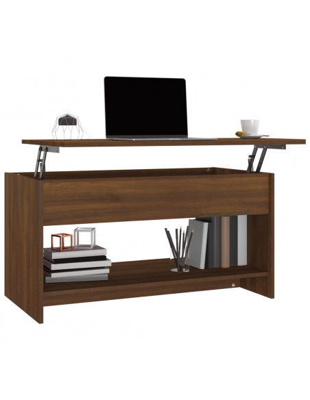 Tavolino Salotto Rovere Marrone 102x50x52,5cm Legno Multistrato