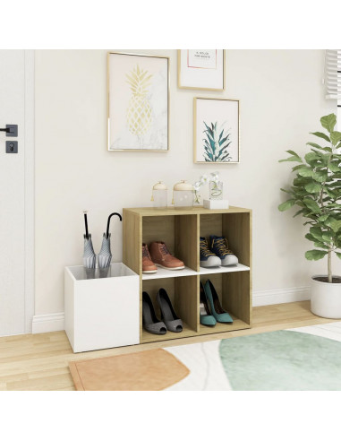 Scarpiera Ingresso Bianco Rovere Sonoma 105x35,5x70 Multistrato