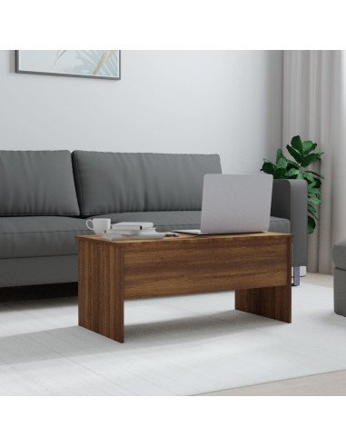 Tavolino Rovere Marrone 102x50,5x46,5 cm Legno Multistrato