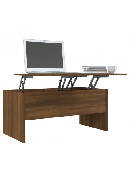 Tavolino Rovere Marrone 102x50,5x46,5 cm Legno Multistrato