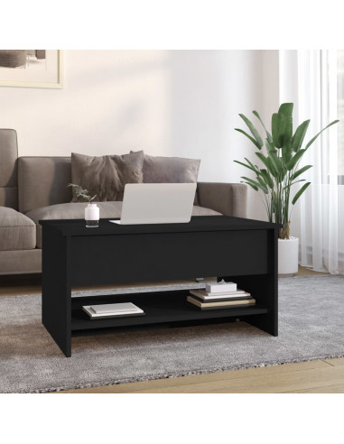 Tavolino da Salotto Nero 80x50x40 cm in Legno Multistrato