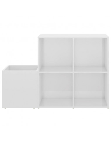 Scarpiera Ingresso Bianco Lucido 105x35,5x70 Legno Multistrato