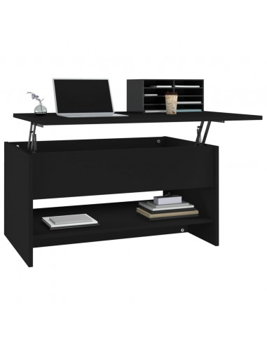 Tavolino da Salotto Nero 80x50x40 cm in Legno Multistrato