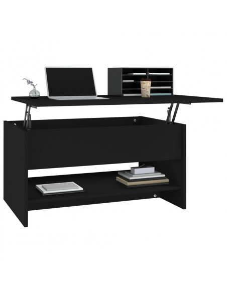 Tavolino da Salotto Nero 80x50x40 cm in Legno Multistrato