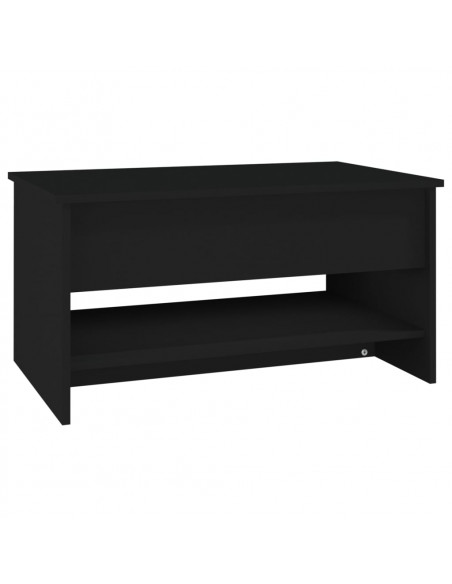 Tavolino da Salotto Nero 80x50x40 cm in Legno Multistrato