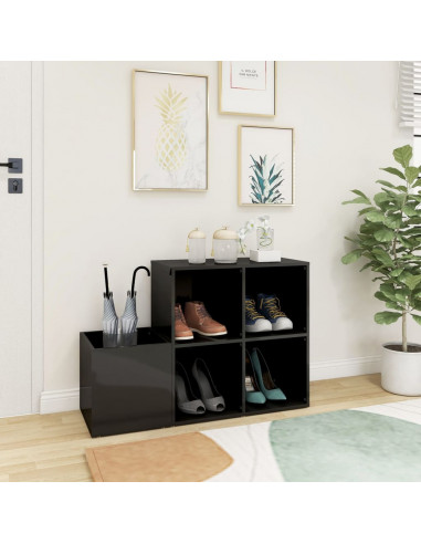 Scarpiera Ingresso Grigio Lucido 105x35,5x70 Legno Multistrato