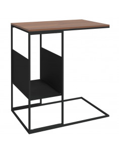 Tavolino Nero 55x36x59,5 cm Legno Multistrato 2