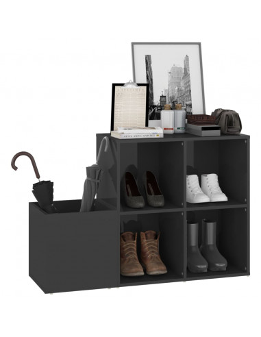 Scarpiera Ingresso Grigio Lucido 105x35,5x70 Legno Multistrato