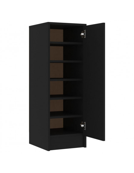 Scarpiera Nera 32x35x92 cm in Truciolato