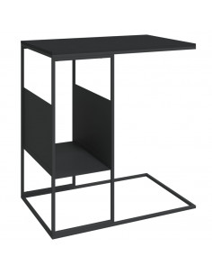 Tavolino Nero 55x36x59,5 cm Legno Multistrato 2