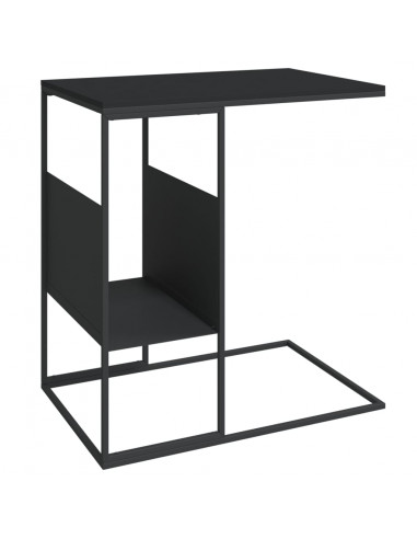 Tavolino Nero 55x36x59,5 cm Legno Multistrato