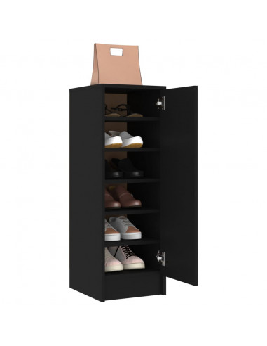 Scarpiera Nera 32x35x92 cm in Truciolato