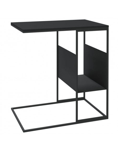 Tavolino Nero 55x36x59,5 cm Legno Multistrato
