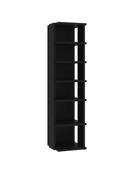 Scarpiera Nera 27,5x27x102 cm in Legno Multistrato