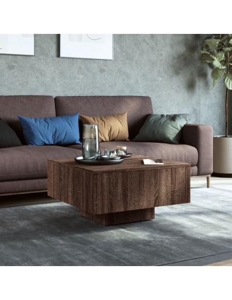 Tavolino Rovere Marrone 60x60x31,5 cm in Legno Multistrato