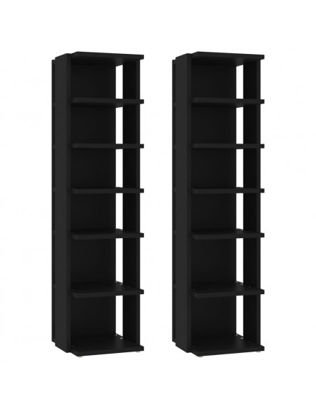 Scarpiere 2 pz Nere 27,5x27x102 cm