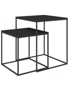 Set di Tavolini 2 pz in Legno Multistrato e Metallo 2