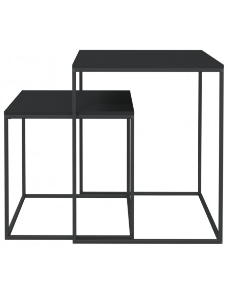 Set di Tavolini 2 pz in Legno Multistrato e Metallo