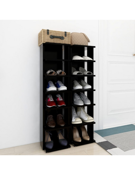 Scarpiere 2 pz Nere 27,5x27x102 cm