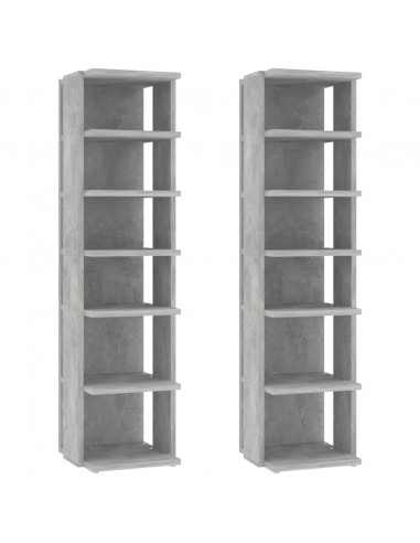 Scarpiere 2 pz Grigio Cemento 27,5x27x102 cm