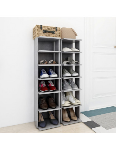 Scarpiere 2 pz Grigio Cemento 27,5x27x102 cm