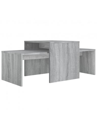 Set di Tavolini Grigio Sonoma 100x48x40 cm Legno Multistrato
