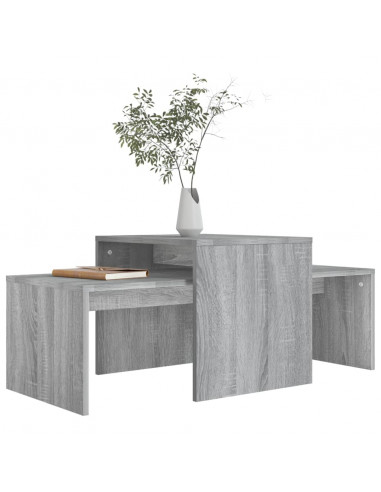 Set di Tavolini Grigio Sonoma 100x48x40 cm Legno Multistrato
