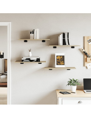 Ripiani per Libreria 4pz Rovere Sonoma 60x30x1,5cm Multistrato