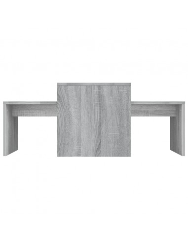 Set di Tavolini Grigio Sonoma 100x48x40 cm Legno Multistrato